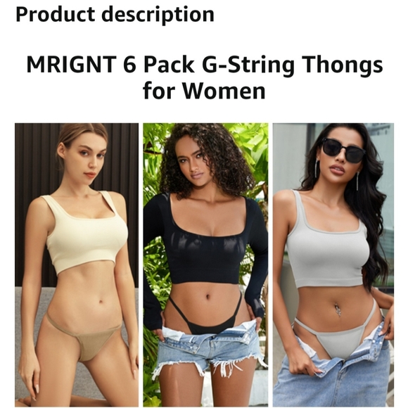 MRIGNT Thong pack of 6 ☆ LARGE ☆ Sexy ☆ NEW in pkg ☆ no panty lines - Picture 8 of 11